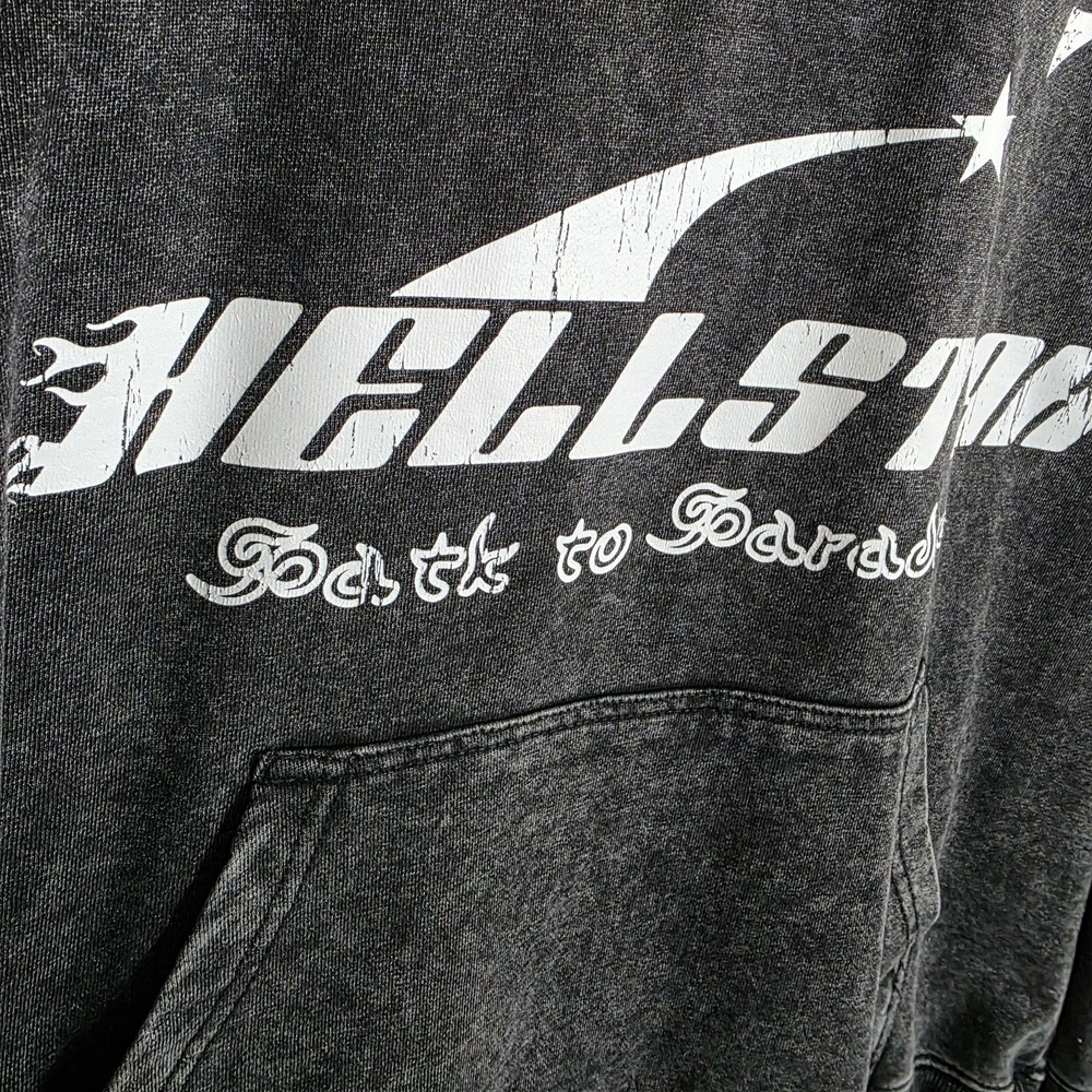 Hellstar Path To Paradise Hoodie Men's Size M Oversized Acid Wash Graphic Logo - Picture 3 of 12